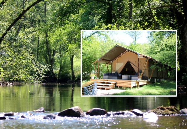 Unique riverside glamping campsite in the heart of the Auvergne for sale for 415,000&euro; in Allier, Auvergne